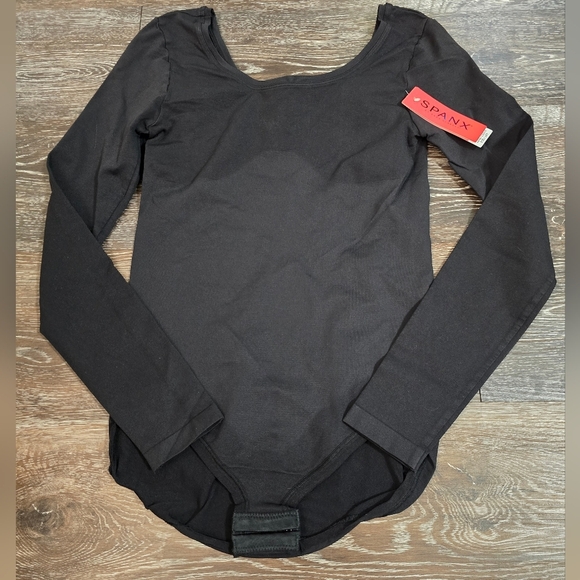 Spanx Long Sleeve Bodysuit, Scoop neck, FS6015, Black | Dancewear | Leotard M - Picture 6 of 8